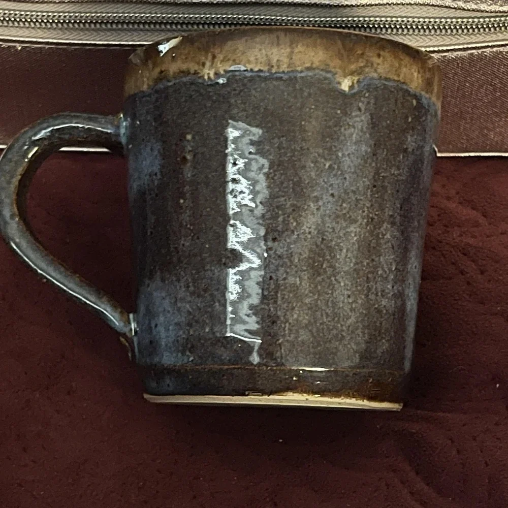 Handmade Hiwasse Arkansas Pottery Mug Peace Mark‎ GWX Signed Ceramic Art Cup